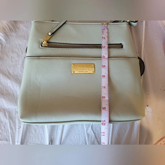 Carlo G Light Green Crossbody Bag with Gold Accents - Picture 6 of 6